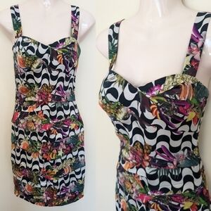 ARTELIER NICOLE MILLER silk printed mini dress 0